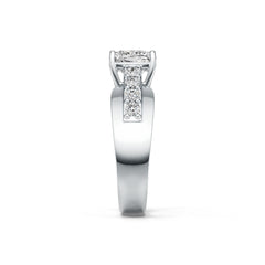 Platinum Semi Mount Ring Setting Cushion CU 7.5X7.5mm Diamond Accent DHJ