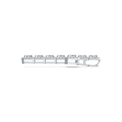 Platinum Semi Mount Pendant Setting Emerald OCT 4X4mm Cross Theme Diamond Accent DHJ
