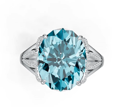 Platinum Semi Mount Ring Setting Oval OV 16X12mm Solitaire Diamond Accent DHJ