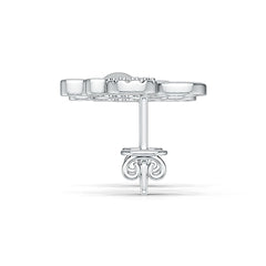 Platinum Semi Mount Earrings Setting Round RD 2X2mm with Diamond Accent DHJ