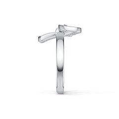 Sterling Silver Ring Bow Butterfly Knot Theme with White Topaz or Moissanite Syzjewelry