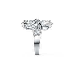 Sterling Silver Semi Mount Ring Setting Oval OV 7X5mm Bow Theme Syzjewelry