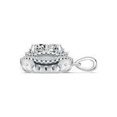 Sterling Silver Semi Mount Pendant Setting Oval OV 11X9mm Double Halo DHJ