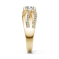 14K Gold Semi Mount Ring Setting Round Ro 6x6mm Diamond Accent Syz Jewelry