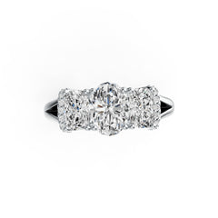 10K Gold Semi Mount Ring Setting Oval OV 8X6mm CU 6X4mm Moissanite Accent DHJ