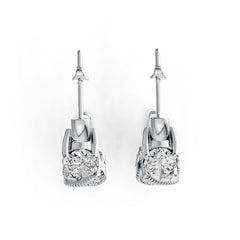 10K Gold Semi Mount Earrings Setting Oval OV 9X7mm Moissanite Accent DHJ