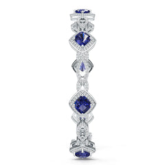14K Gold Semi Mount Bracelet Setting Cushion Cu 5x6mm Diamond Accent Syz Jewelry