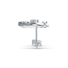 Sterling Silver Semi Mount Earrings Setting Round RD 3x3mm Crown Theme DHJ