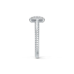 14K Gold Semi Mount Ring Setting Round RD 1.5mm Diamond Accent DHJ