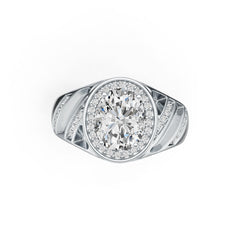 14K Gold Semi Mount Ring Setting Oval OV 10X8mm Diamond Accent DHJ