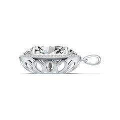 14K Gold Semi Mount Pendant Setting Oval OV 21X16mm Diamond Accent DHJ