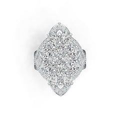 18K Gold Semi Mount Ring Setting Oval OV 5X4mm with White Topaz Diamond Accent DHJ