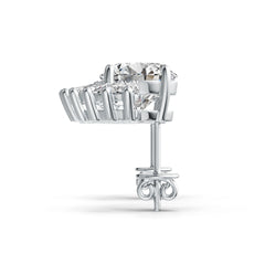 Sterling Silver Semi Mount Earrings Setting Round RD 8x8mm DHJ