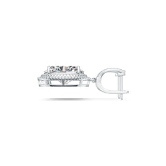 10K Gold Semi Mount Earrings Setting Oval OV 18X12mm Double Halo Moissanite Accent DHJ