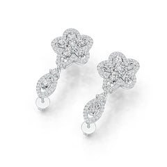 Sterling Silver Semi Mount Earrings Setting Oval OV 5X3mm with White Topaz Syzjewelry