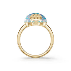 14K Gold Semi Mount Ring Setting Round Ro 14x13mm Syz Jewelry