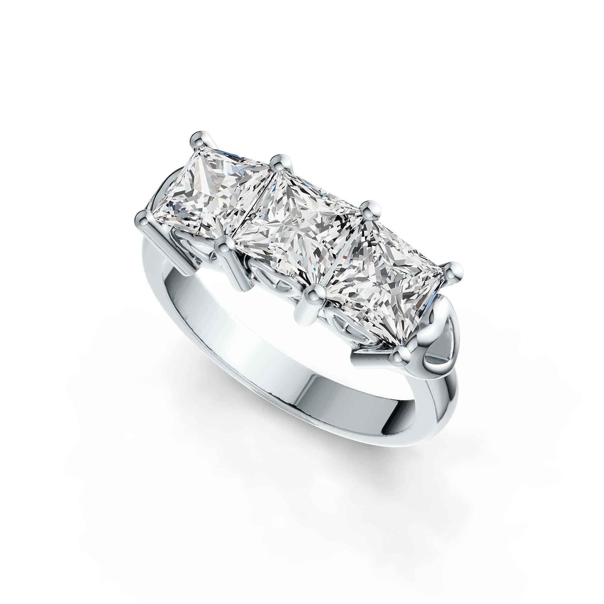 Sterling Silver Semi Mount Ring Setting Princess SQ 5.5X5.5mm DHJ