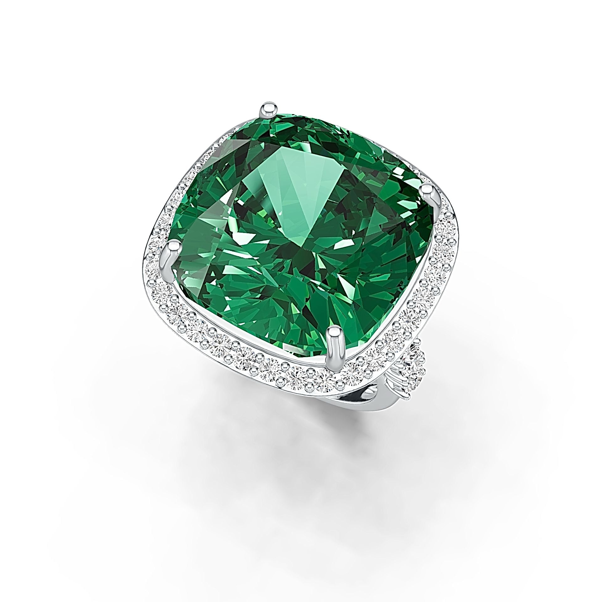 Sterling Silver Semi Mount Ring Setting Cushion CU 10x10mm Halo DHJ