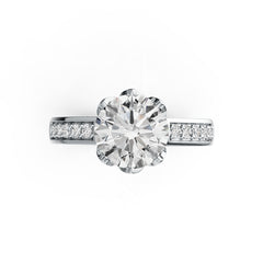 14K Gold Semi Mount Ring Setting Round RD 10x10mm Solitaire Diamond Accent DHJ