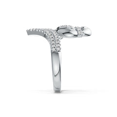 Platinum Ring Parrot Theme with White Topaz or Moissanite Diamond Accent DHJ