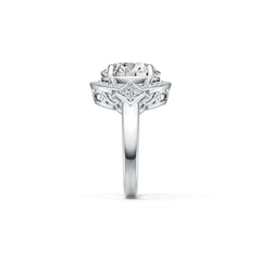 14K Gold Semi Mount Ring Setting Round RD 12X12mm Diamond Accent DHJ