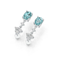 14K Gold Semi Mount Earrings Setting Oval OV 9X7mm PE 4X3mm Diamond Accent DHJ