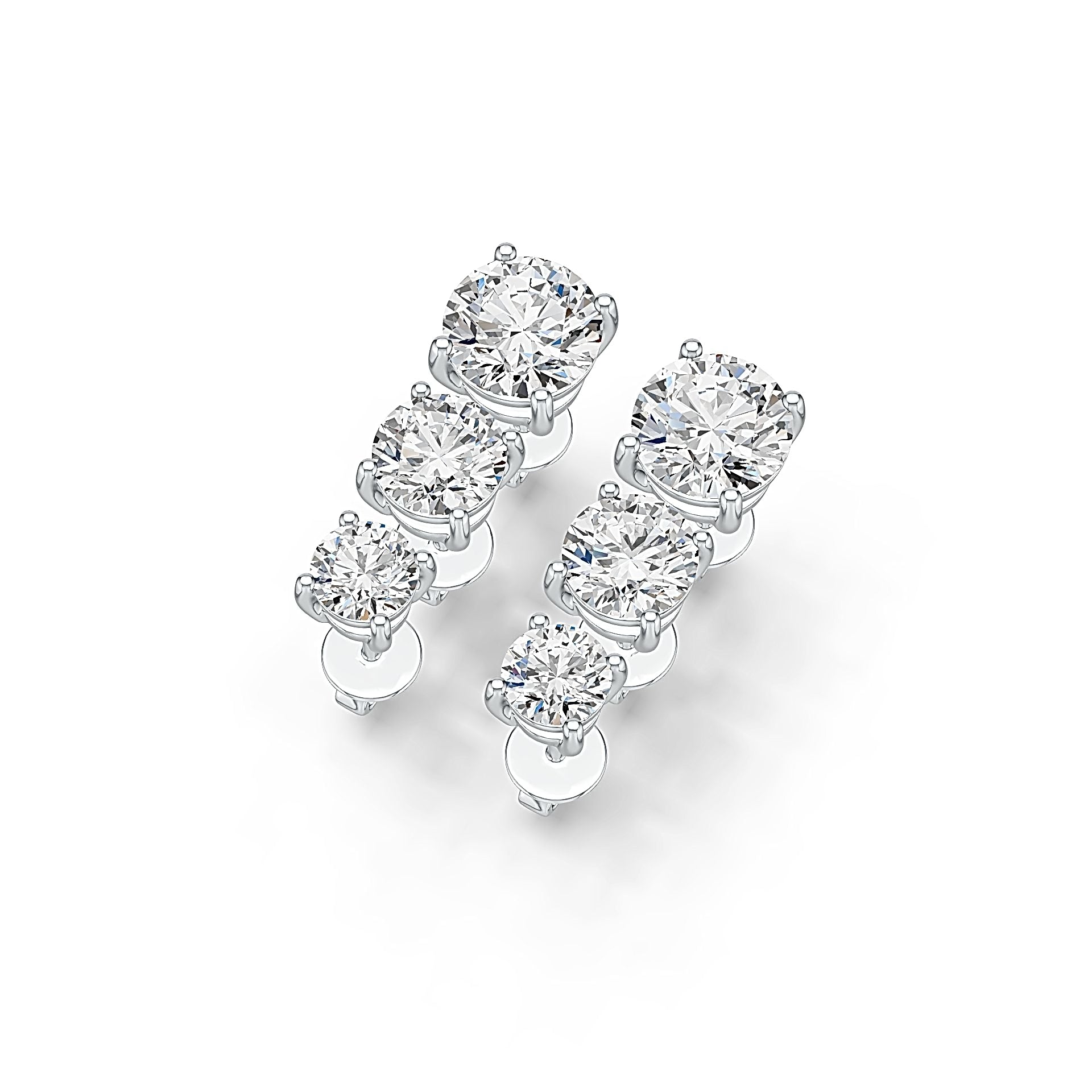 Sterling Silver Semi Mount Earrings Setting Round RD 6x6mm RD 5X5mm RD 4X4mm DHJ