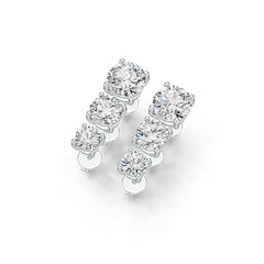 Sterling Silver Semi Mount Earrings Setting Round RD 6x6mm RD 5X5mm RD 4X4mm DHJ