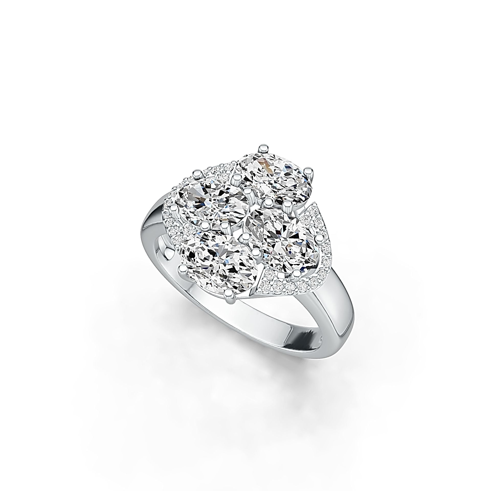 Sterling Silver Semi Mount Ring Setting Oval OV 7x5mm with White Topaz - Syzjewelry