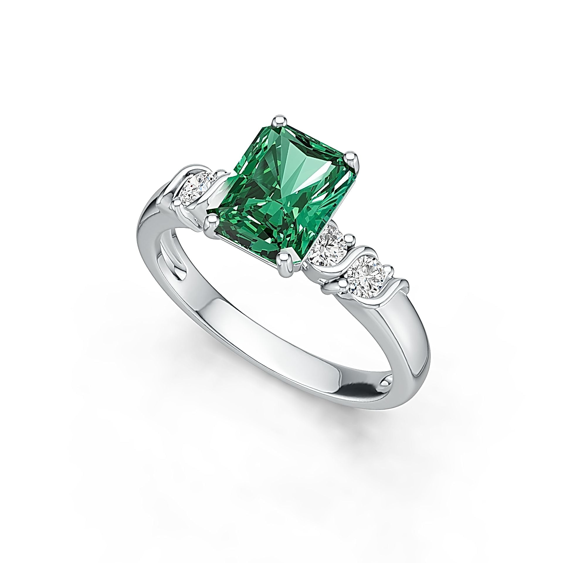 Sterling Silver Semi Mount Ring Setting Emerald OCT 9X7mm Solitaire Syzjewelry