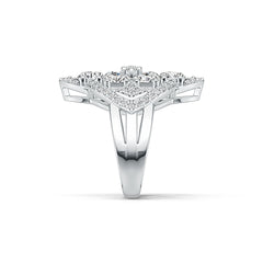 Platinum Semi Mount Ring Setting Oval OV 5X4mm with White Topaz Diamond Accent DHJ