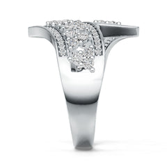 18K Gold Bypass Ring with or Moissanite Diamond Accent DHJ