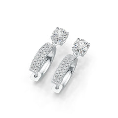 14K Gold Semi Mount Earrings Setting Round RD 6x6mm Diamond Accent DHJ