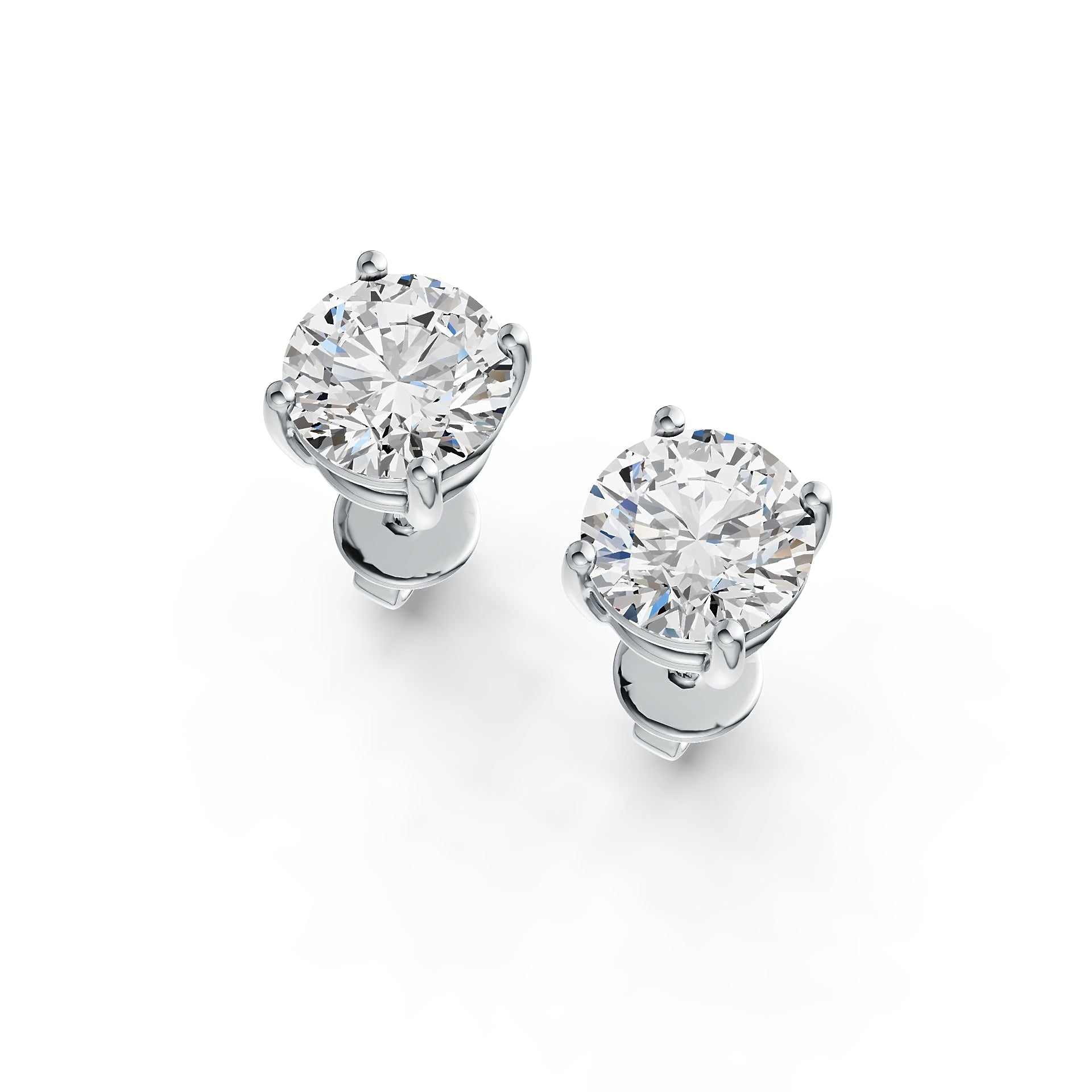 Sterling Silver Semi Mount Earrings Setting Round RD 6.5mm DHJ