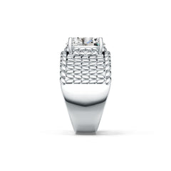 Platinum Semi Mount Ring Setting Oval OV 12X10mm Solitaire Woven Band DHJ