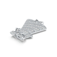 Sterling Silver Pendant with White Topaz or Moissanite Christmas Tree Theme DHJ