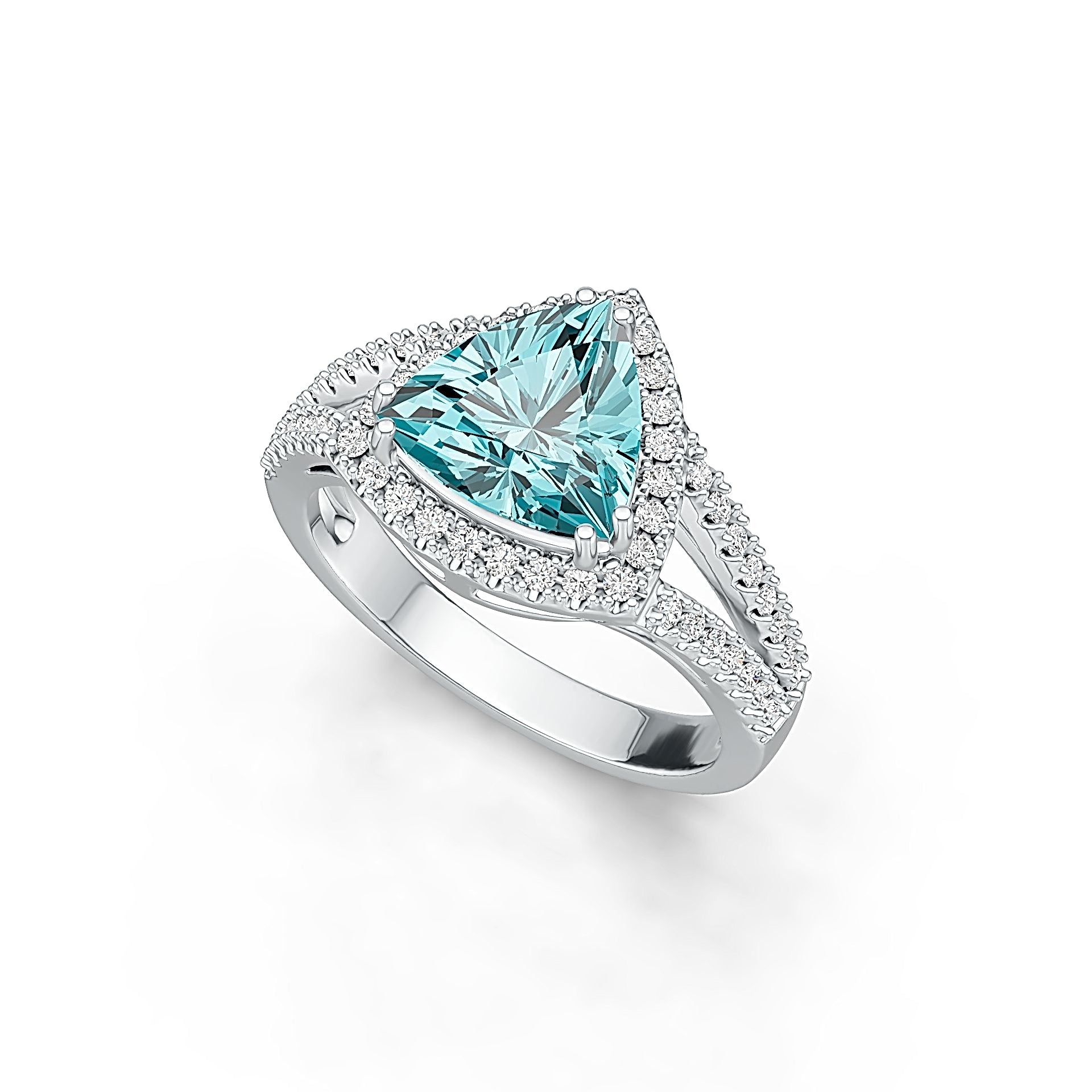 Sterling Silver Semi Mount Ring Setting Trillion Tri 9x9mm White Topaz N0293 Syzjewelry