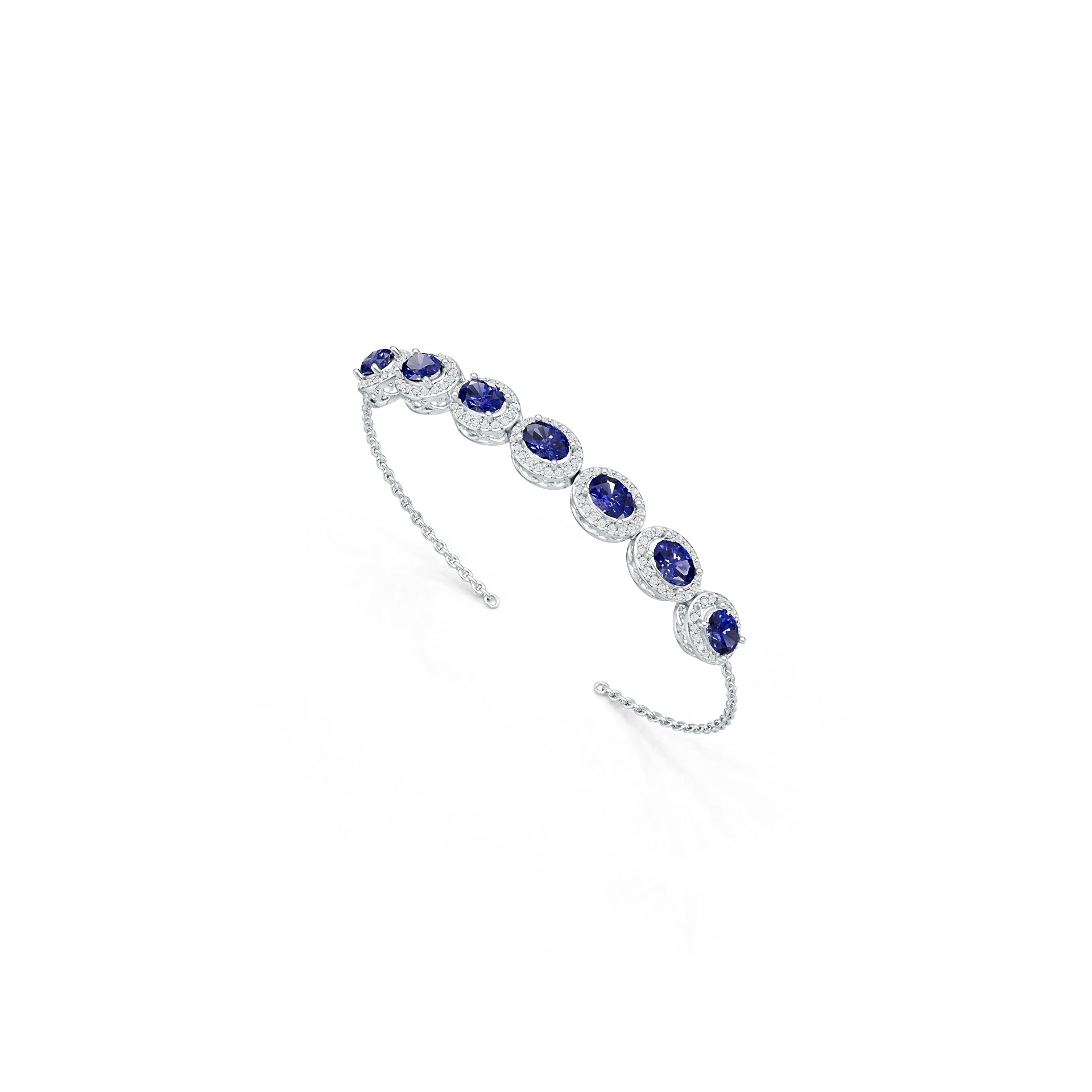 Sterling Silver Semi Mount Bracelet Setting Oval OV 7x5mm Halo Syzjewelry