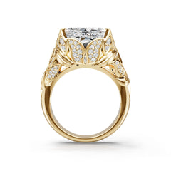 14K Gold Semi Mount Ring Setting Cushion Cu 19x14mm Diamond Accent Syz Jewelry