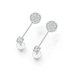 14K Gold Semi Mount Earrings Setting Round RD 3.5mm Diamond Accent DHJ
