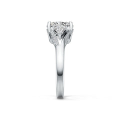 14K Gold Semi Mount Ring Setting Cushion CU 9X9mm TRI 4X4mm Diamond Accent DHJ