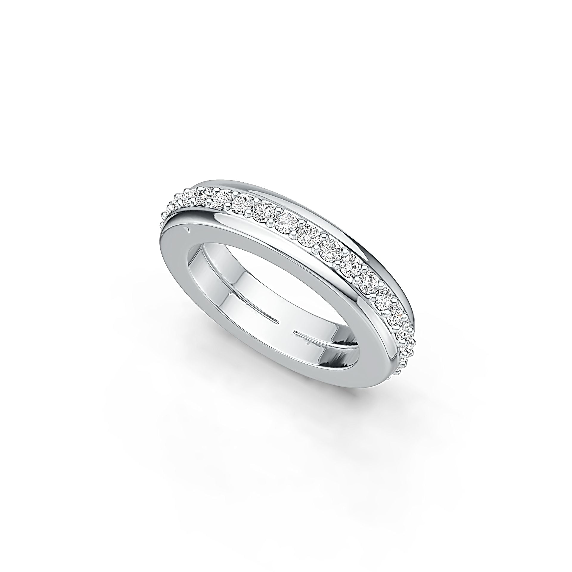 Sterling Silver Semi Mount Ring Setting Round RD 2x2mm White Topaz DHJ