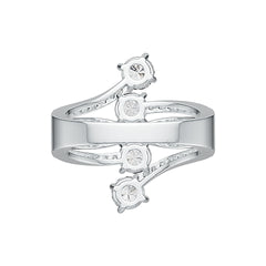 18K Gold Semi Mount Ring Setting Round RD 5x5mm Diamond Accent DHJ