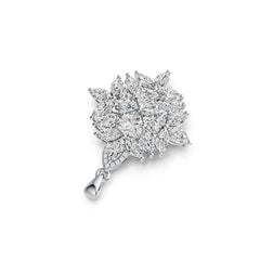 Platinum Semi Mount Pendant Setting Trillion TR 6X6mm MQ 6X3mm Diamond Accent DHJ
