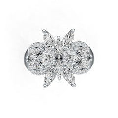 Platinum Semi Mount Ring Setting Marquise MQ 6X3mm Diamond Accent DHJ