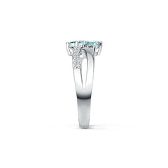 Platinum Semi Mount Ring Setting Oval OV 5x3mm Diamond Accent DHJ