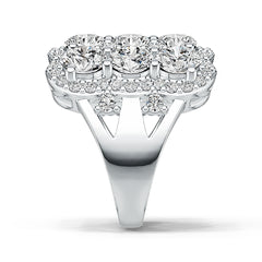 14K Gold Semi Mount Ring Setting Round RD 5x5mm Diamond Accent DHJ