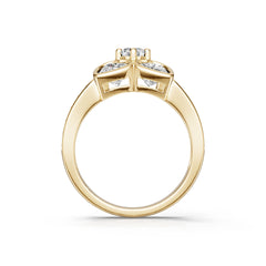 18K Gold Semi Mount Ring Setting Heart He 5x5mm Diamond Accent Syz Jewelry