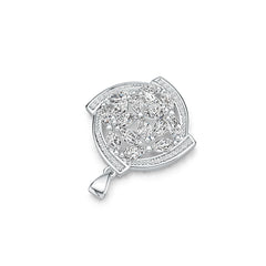10K Gold Semi Mount Pendant Setting Pear PE 5X3mm with White Topaz Moissanite Accent DHJ