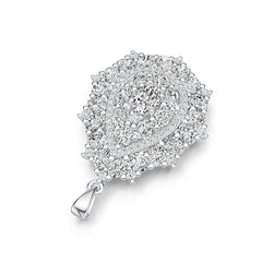 Platinum Semi Mount Pendant Setting Oval OV 7X5mm Diamond Accent DHJ